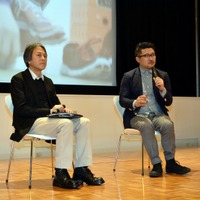 （左）アクセンチュアの加治氏、（右）ライゾマティクスの代表取締役・齋藤精一氏