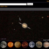 太陽系の表示画面