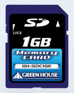 　グリーンハウスは、1GバイトのSDメモリーカード「GH-SDC1GE」を8月下旬より出荷する。転送速度は8Mバイト/秒。価格はオープンプライス。