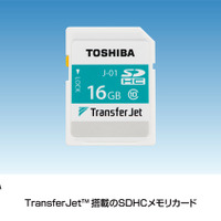 近接無線転送技術「TransferJet」に対応したSDHCカード「SD-TJA016G」