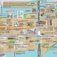 東京月島で、路地マップに英語版 画像
