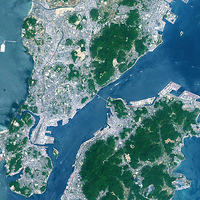 「だいちマップ10」サンプル画像（関門海峡）
