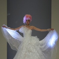 桂由美氏がデザインした、重さ600グラムのドレス