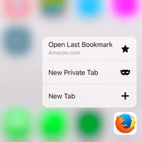 iOS版Firefox、バージョンアップで「3D Touch」に対応 画像