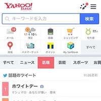 「Yahoo!リアルタイム検索」の「話題」ページ