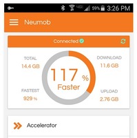 「Neumob」アプリ画面（Android版）