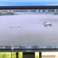 可視カメラによる救助活動現場のリアルタイム映像（撮影：防犯システム取材班）