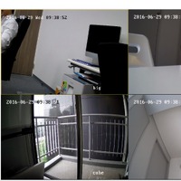 無料のアプリを使った4台のネットワークカメラの表示イメージ（画像はプレスリリースより）