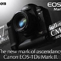 　米キヤノンは、有効1,670万画素35mmフルサイズ（36×24mm）CMOS搭載のレンズ交換式デジタル一眼レフカメラ「EOS-1Ds Mark II」を発表した。
