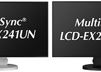 4辺のベゼル幅が0.8mmの「MultiSync LCD-EX241UN」（23.8型）。マルチ接続を前提とした用途にも対応するため、スタンド無しモデルも用意されている（画像はプレスリリースより）
