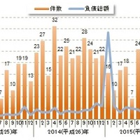 円安関連倒産の月次推移