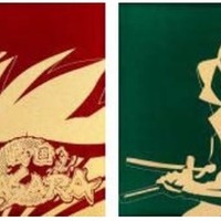 「戦国BASARA玉虫塗絵はがき」でデザインは左が「伊達政宗」、右が「片倉小十郎」（映像提供(C)CAPCOM/TEAM BASARA）