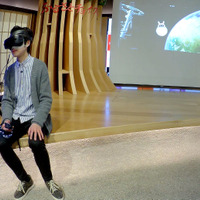 「宇宙×VR×地方都市」をテーマに制作された、VRを活用した宇宙美術館の映像コンテンツの体験イメージ