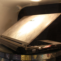 天板やパームレスト部分にヘビ柄デザインを採用したASUSTeK製のノートPC
