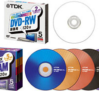 　TDKは9日、DVD-R/RW/RAMメディアの新ラインアップ製品を発表した。