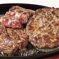 激アツステーキ（150g）＆牛肉100%超粗挽きハンバーグステーキ（180g）