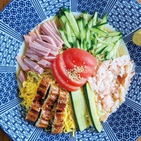 肉菜汁餃子　餃一郎「夏野菜とうなぎの冷やし中華」