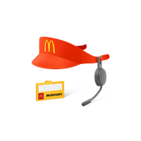 「マックアドベンチャー なりきりマクドナルド」【第2弾】クルーになりきろう！サンバイザー＆ネームバッジ