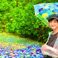 小松彩夏、紫陽花が浮かぶ美しい池での笑顔ショットを公開 画像
