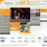 「SharePoint Conference 2009」の特設ページ