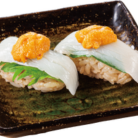 塩雲丹とイカ、そして大葉。