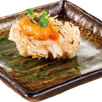 昆布〆帆立の炙りと塩雲丹