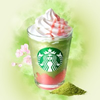 スターバックス、“桜風味のわらびもち”と“抹茶”を組み合わせた春の新作フラペチーノが発売 画像