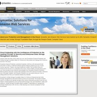 「Symantec Solutions for Amazon Web Services」サイト（画像）