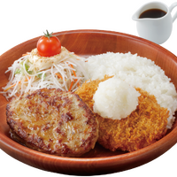 メンチカツおろしポン酢&ハンバーグディッシュ