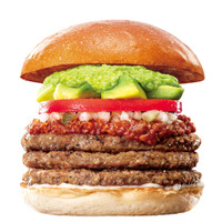 ロッテリア、23日より「肉の日」開催！3枚パティのアボカド×ホットチリミートバーガー登場 画像