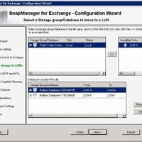 「SnapManager for Microsoft Exchange Server 6.0」バックアップ設定画面