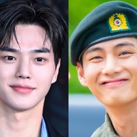 眼福すぎる筋肉イケメンツーショ！BTS・Vがソン・ガンとの記念写真公開、本日（10日）ひと足先に除隊