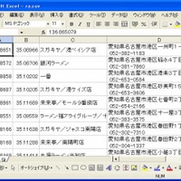 出力したファイルをクリックするとエクセルが起動して内容が表示される。なお、ファイル名は日本語になるが、必ず半角英数字にリネームしておくこと