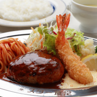 ハンバーグとエビフライ　デミグラスソース(税込1,500円)