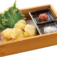 国産 天然鱧と大葉の天ぷら 梅わさび