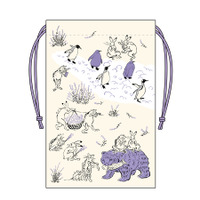 北海道×鳥獣戯画 巾着　1,100円
