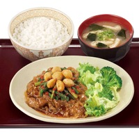 ダブルニンニク牛カルビ焼肉定食　(肉並盛・ごはん並盛) 1,050円