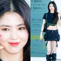 ぱっかり開いたウエストに大きな“骨盤タトゥー”　初ファンミツアーに向かうハン・ソヒ【PHOTO】