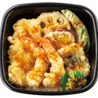 エビ2尾/イカ/カレイ/野菜3種  海鮮天丼　680円