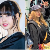 BLACKPINK・リサ、大胆“見せパン”ファッションで日本満喫！鞄の日本キャラにも注目【PHOTO】