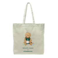『gelato pique ベアプリントマチ付トートバッグ ミントグリーン』¥4,900
