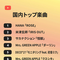 国内トップ楽曲ランキング