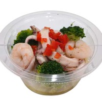 いかと海老ブロッコリーオリーブオイル仕立て（税込321.84円）