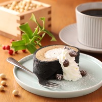 古民家カフェ桑庵「珈琲屋の恵方巻き珈琲ロール」1カットで税込1,000円(コーヒー付)、1本の場合2,500円(税込・要予約)