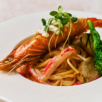 鳥取県産モサエビとベニズワイガニのビスク風パスタ