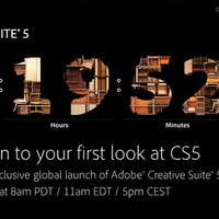「Adobe Creative Suite 5」の予告サイト。カウントダウンが始まっている
