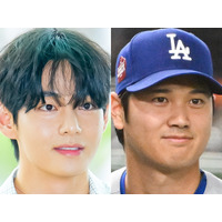 BTS・V＆大谷翔平の夢の対面から1年！MLB公式、伝説の始球式を再び公開「ビートルズ級の歓声」