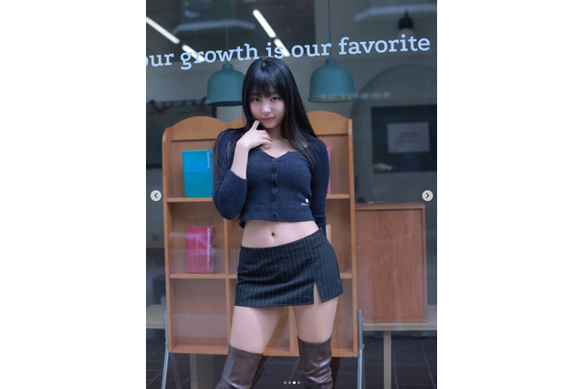ピョ・ウンジ、ミニスカ×ニーハイブーツで抜群のスタイル披露 画像