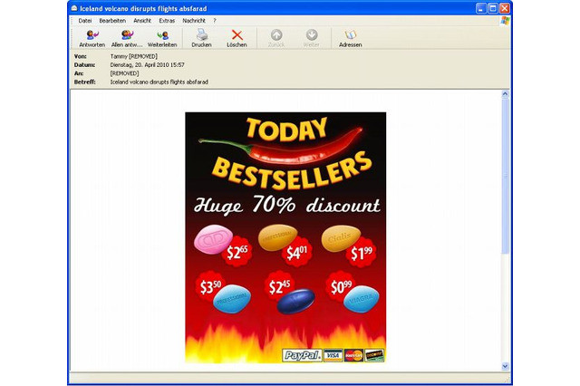 炎のなかから精力剤？　アイスランド火山噴火便乗スパムが急増 ～G Data調べ 画像