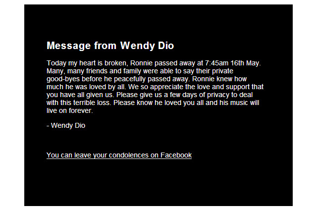 ロニー・ジェイムス・ディオが死去～ロック史に偉大な功績を残す 画像